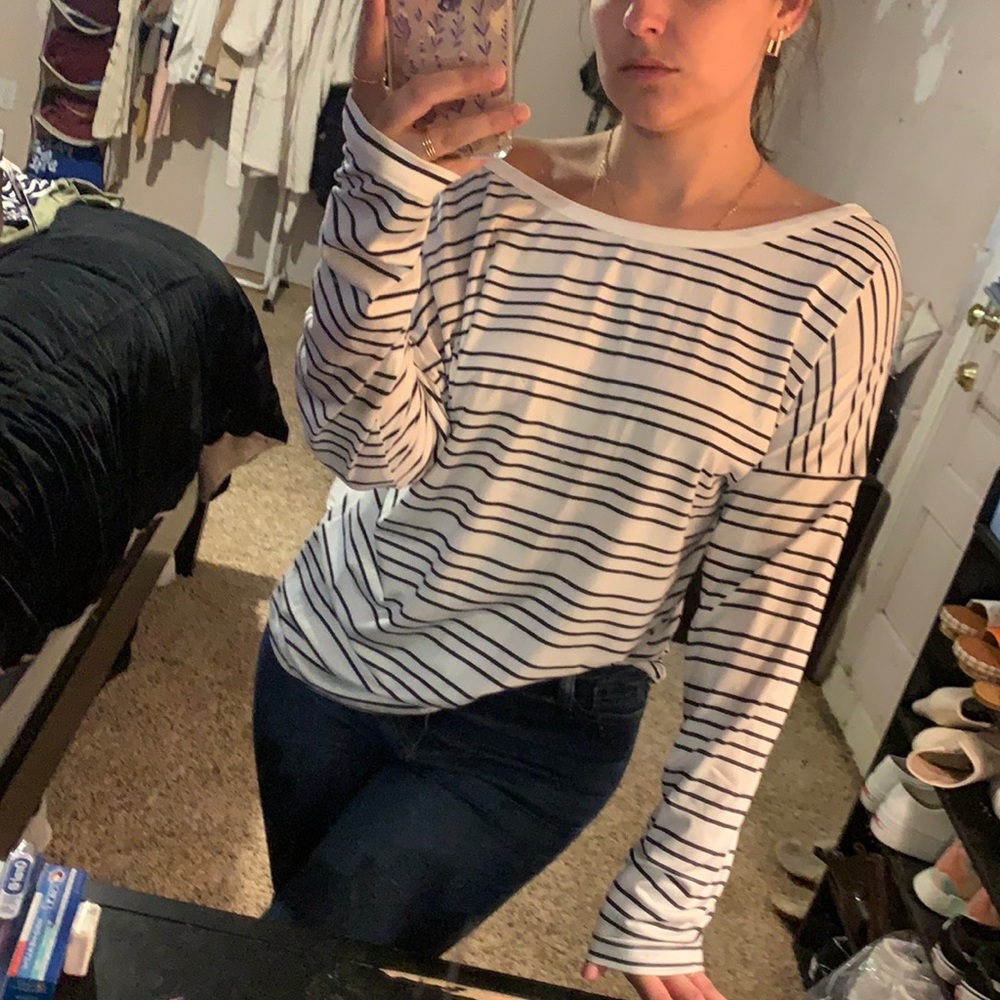 Silky striped top